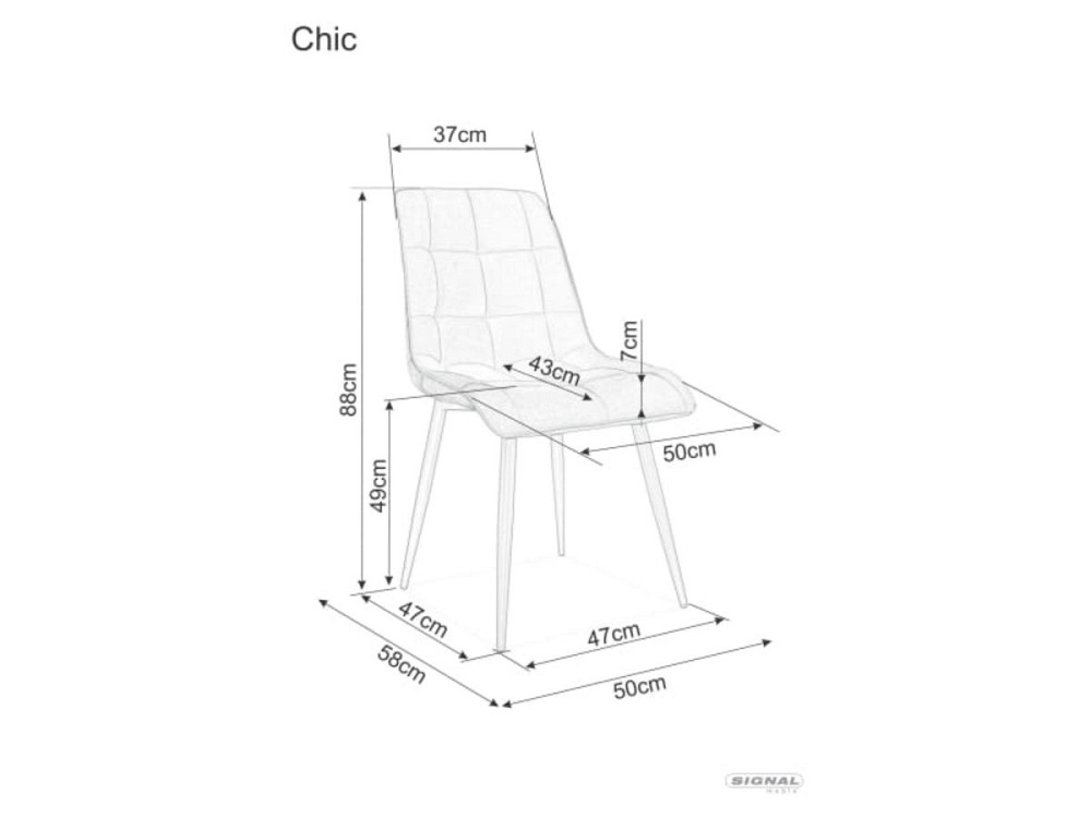 Стілець CHIC VELVET чорний каркас/світло-сірий BL.03 Київ - фото 2