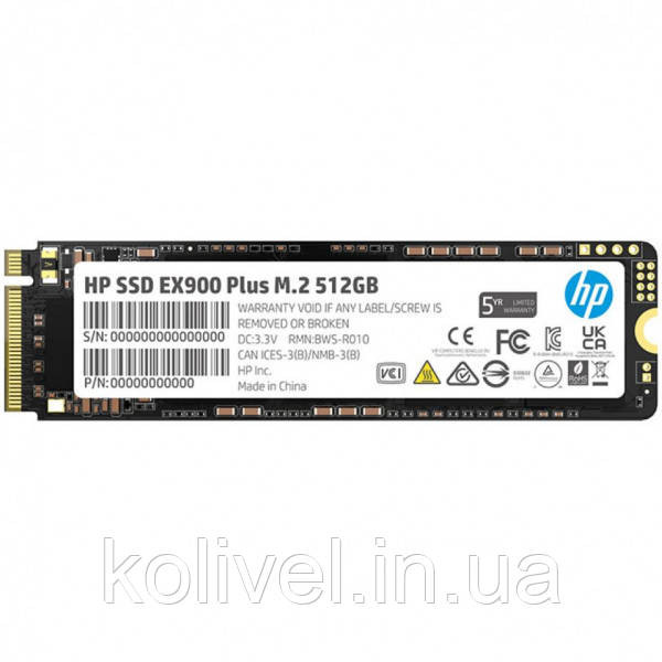 SSD 500GB HP EX900 Plus M.2 2280 PCI Ex Gen3 x4 3D NAND, Retail (35M33AA) Київ - фото 1