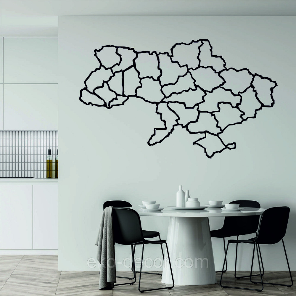 Декоративное настенное Панно «Карта», Декор на стену 90*54 см, Черный Киев - изображение 1