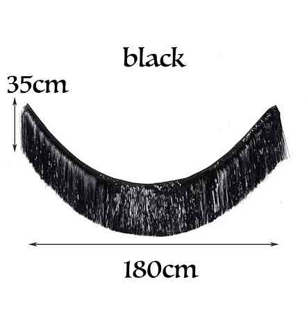 Гирлянда из дождика для фотозоны 180 на 35 см черный Киев