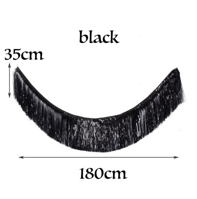 Гирлянда из дождика для фотозоны 180 на 35 см черный Киев - изображение 2