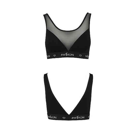 Топ з прозорою вставкою Passion PS002 TOP S, black Sex Aura Київ