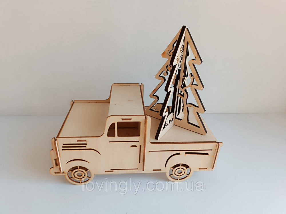 Новогодняя инсталляция грузовик 30 см с елкой. Ирпень - изображение 3