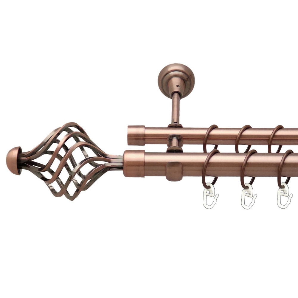 Карниз Orvit Арезо металевий дворядний відкритий Мідь 25\19 мм 160 см (00-00012581) Львів - фото 1