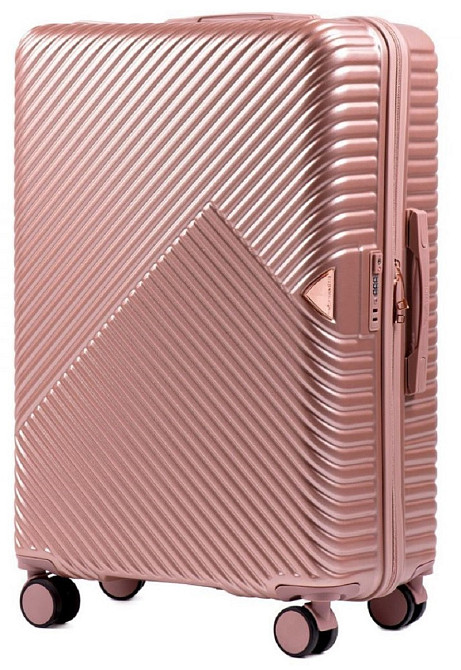 Чемодан пластиковый WINGS WN01 большой золотисто-розовый Киев - изображение 1