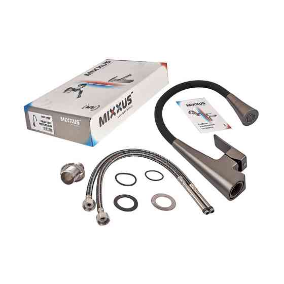 Змішувач для кухні Mixxus Etna 014-T (NUT) Graphite Refl.Black (Колір графіт+силіконовий вилив чорний) (MI8422)   ( 27588 ) Харьков