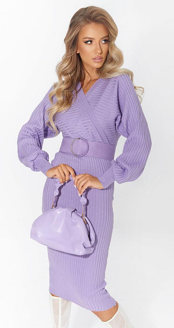 В'язане жіноче плаття в рубчик (42) Київ - фото 1