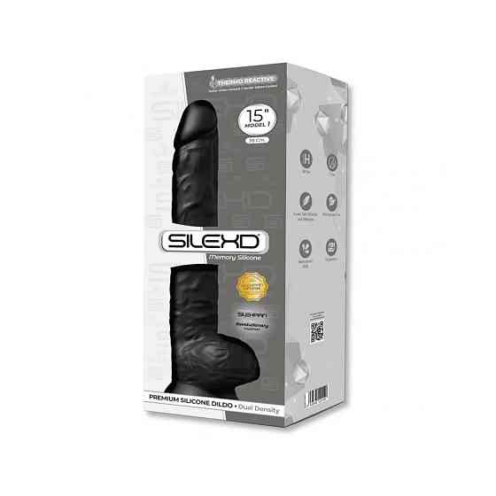Фалоімітатор гігант термореактивний Silexd Model (15") DD03 чорний Sex Aura Київ