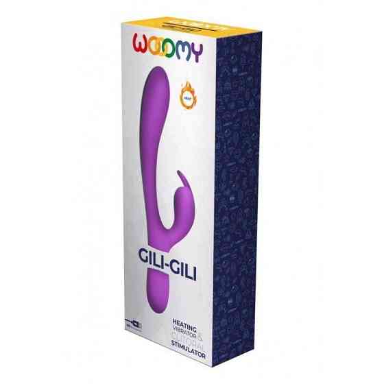 Вибратор-кролик Wooomy Gili-Gili Vibrator with Heat Purple, отросток с ушками, подогрев до 40°С Sex Aura Киев
