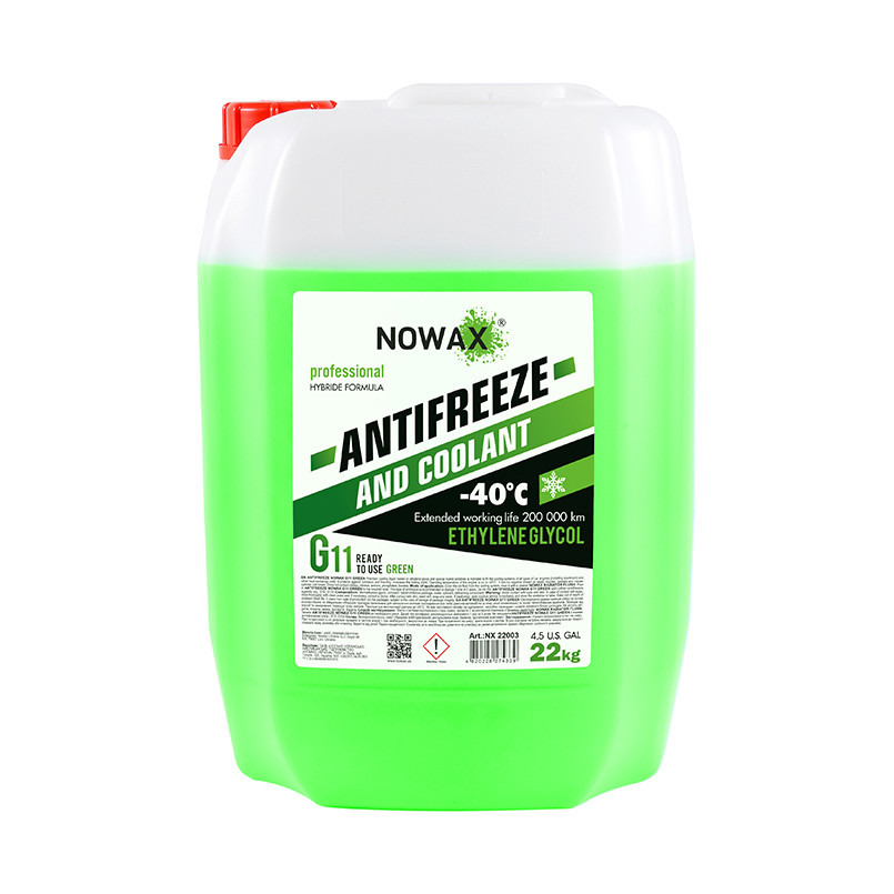 Антифриз Nowax Antifreeze Green G11 зеленый готовый 22кг Львов - изображение 1