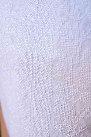 Вышиванка для мальчиков с коротким рукавом, льняная, белая топ Киев