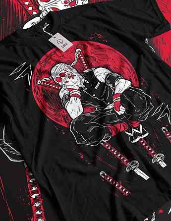 Футболка для мальчика аниме Истребитель демонов оверсайз (рост от 165 до 180 ) Черний AnimeJ0888m Днепр