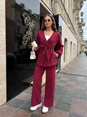 Женский теплый базовый костюм двойка из турецкой ангоры вязки Бордо, 42/44 Одесса