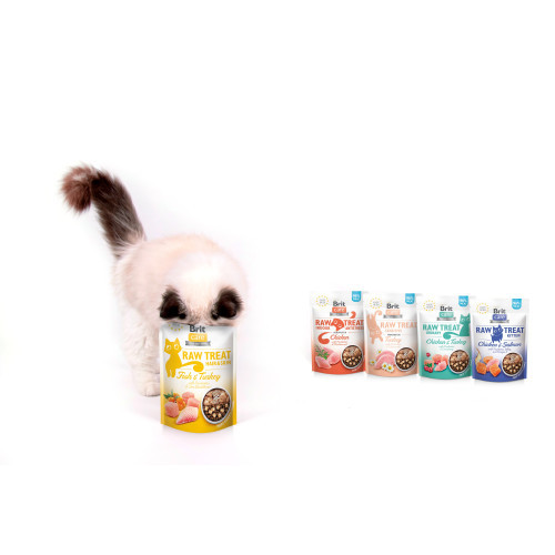 Ласощі Brit Raw Treat Freeze-dried Hair and Skin д/котів д/шерсті риба та індичка 40 г Київ - фото 2