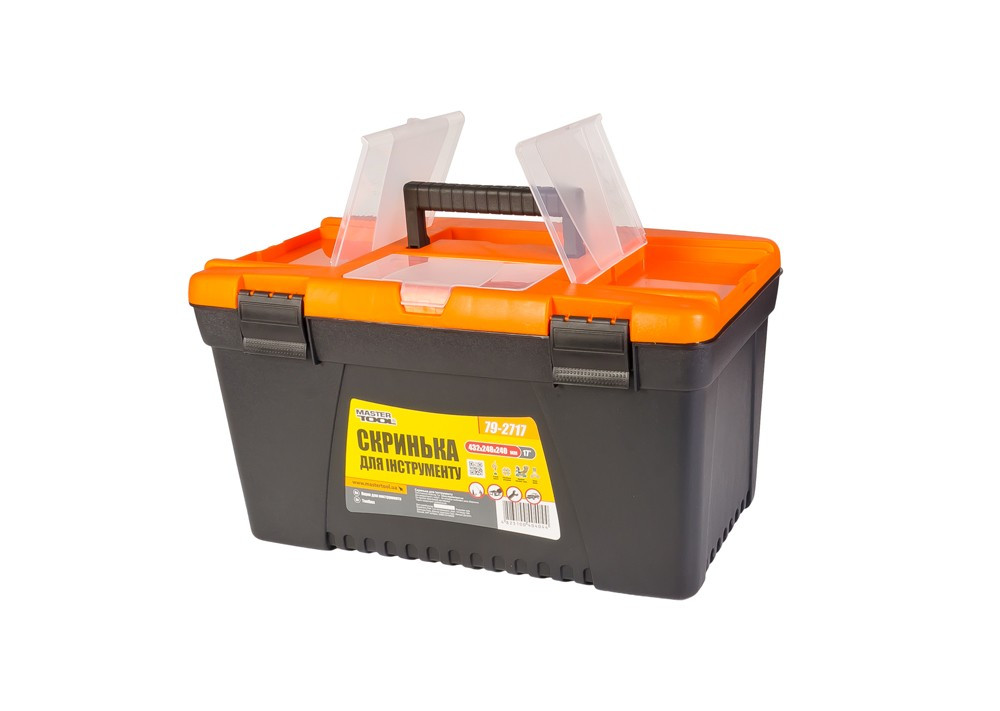 MASTERTOOL Скриня для інструментів MASTERTOOL з пластиковими замками органайзери 17" 432х248х24 Київ - фото 4
