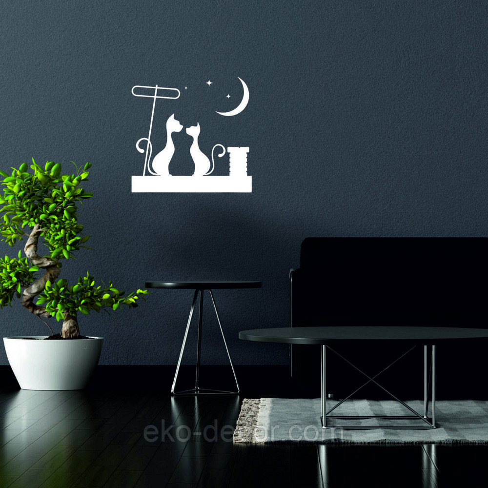 Декоративное настенное 3D Панно «Коты» Декор на стену с объемом 70*70 см, Белый Киев - изображение 2