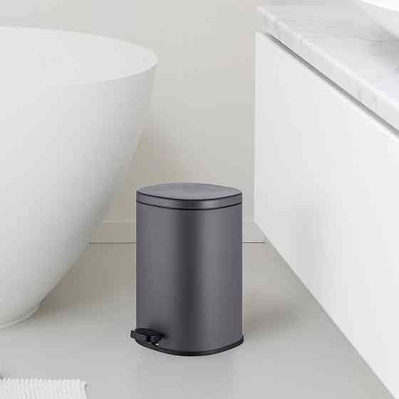 Мусорное ведро овальное Mixxus Premium с плавным закрытием Graphite 5 л цвет графит MI7063 Харьков