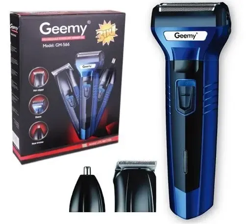 Мужской набор Geemy GM-566 3 в 1 для ухода за волосами, бородой, триммер для носа, бритва Коломыя