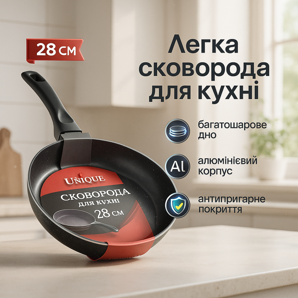Удобная сковорода для ежедневного использования, Сковорода с толстым дном на долго TP-71 Львов - изображение 13