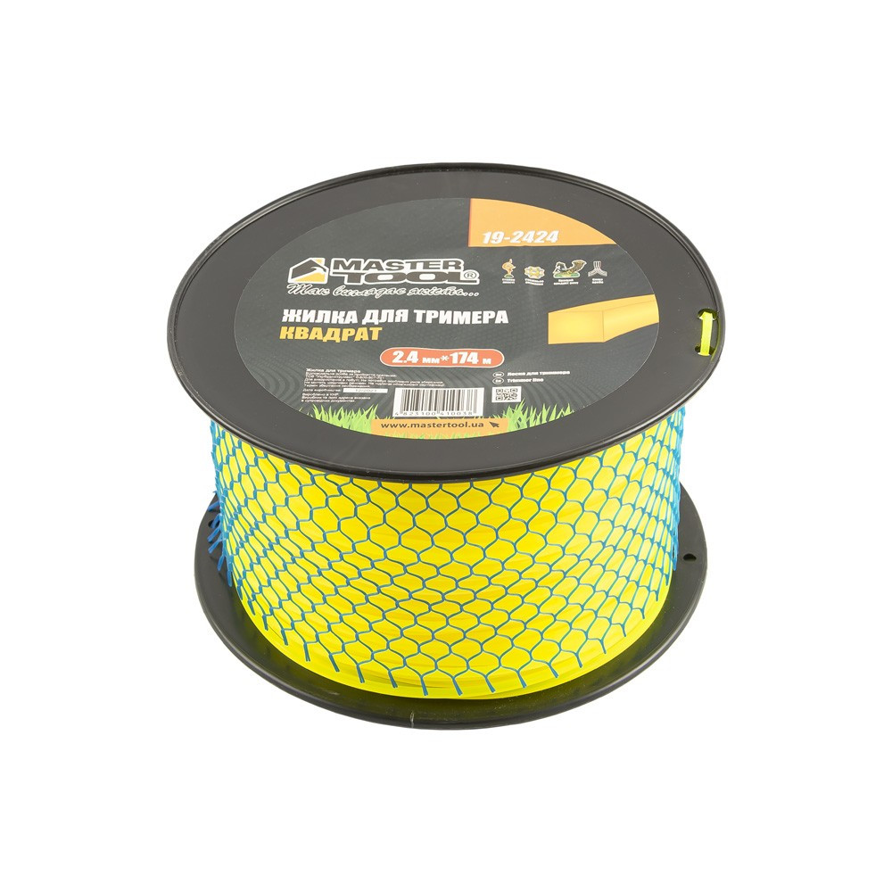 Жилка для тримера MASTERTOOL КВАДРАТ 2,40 мм 174 м котушка 19-2424 Коломия - фото 1
