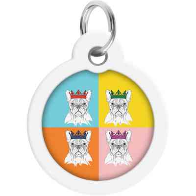 Адресник для животных WAUDOG Smart ID с QR паспортом "Французский бульдог", круг 30 мм (230-0209) Винница