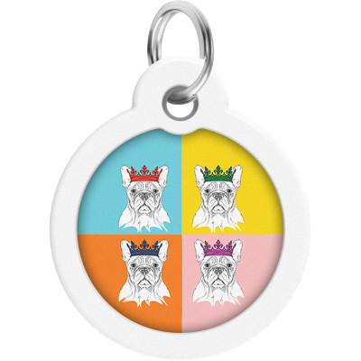 Адресник для тварин WAUDOG Smart ID з QR паспортом "Французький бульдог", круг 30 мм (230-0209) Вінниця - фото 2