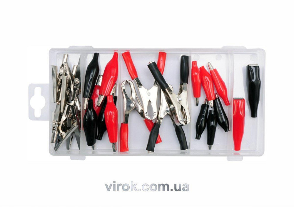 Кліщі контактні електричні "крокодильчики" різні YATO, набір 28 елементів [5/20] Одеса - фото 1