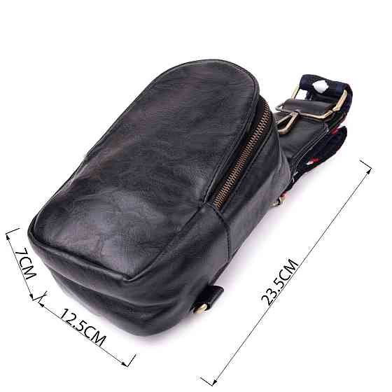 Жіночий слінг сумка через плече з екошкіри Vintage sale_15117 Чорний Київ