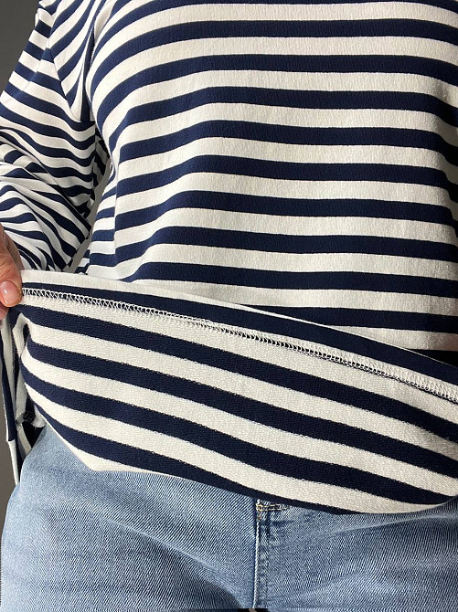 Лонгслів жіночий TEXTURE 1255 реглан смугастий трикотажний оверсайз крій, темно-синій, one size Київ - фото 18