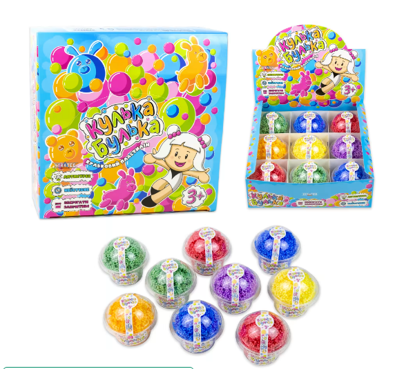 Пластилін кульковий Strateg Кулька Булька  39500  - 0,010 кг, в асортименті, в блоці 9 шт, в кор-ці , шт Киев - изображение 1