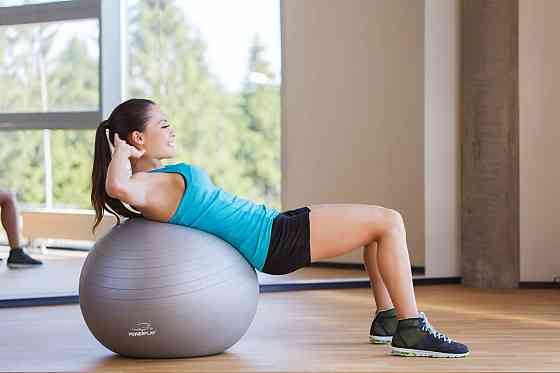 М'яч для фітнесу (фітбол) PowerPlay 4001 Ø65 cm Gymball Сірий + помпа Кам'янське