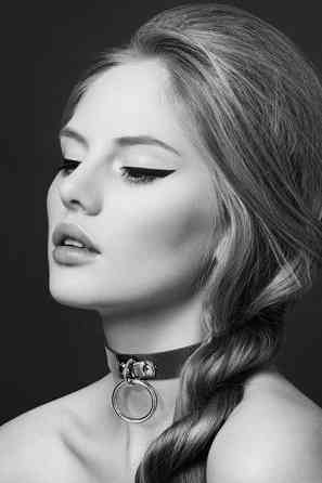 Чокер с кольцом для поводка Bijoux Pour Toi - FETISH Black, экокожа Sex Aura Киев