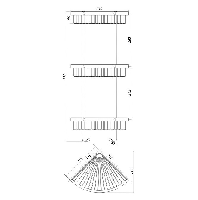 Поличка кутова TOPAZ 4115-3 (000021260) Київ - фото 3
