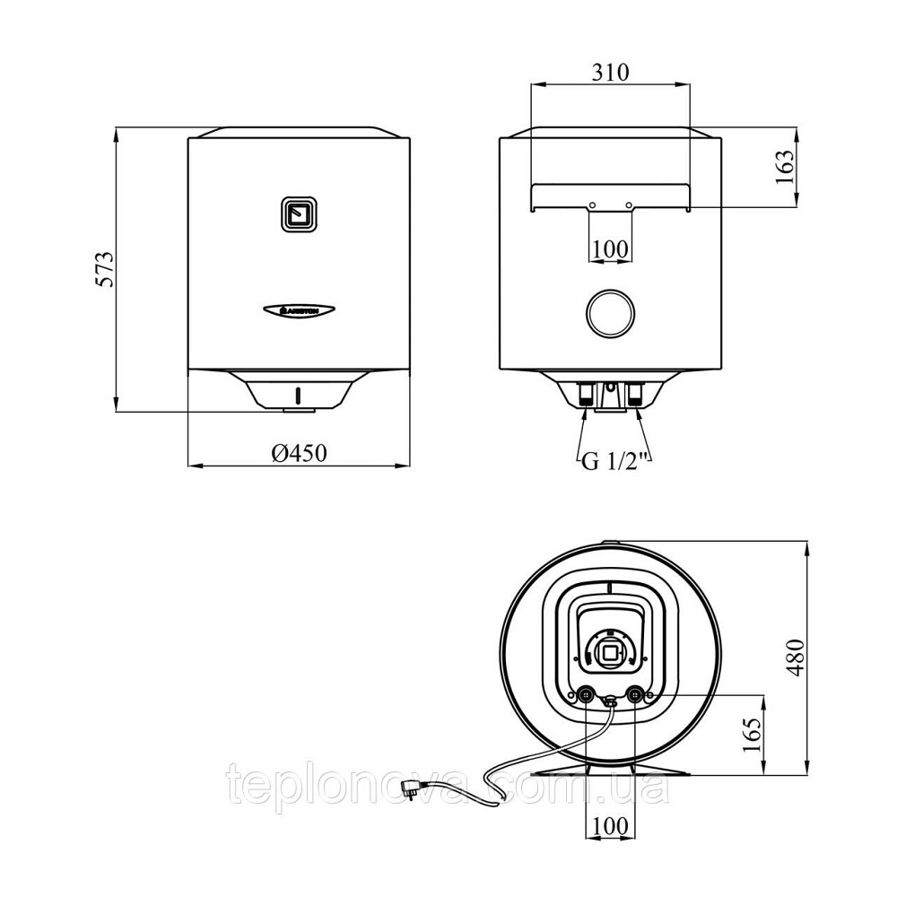 Водонагрівач Ariston PRO1 R 50 V 1,8K PL EU  з мокрим ТЕНом 3201900 Чернівці - фото 2