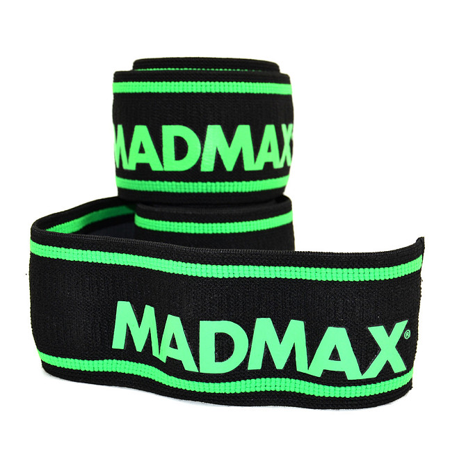 Бинти на коліна MadMax MFA-299 Non slide & slip knee wraps 2.0m Black/Green Каменское - изображение 8