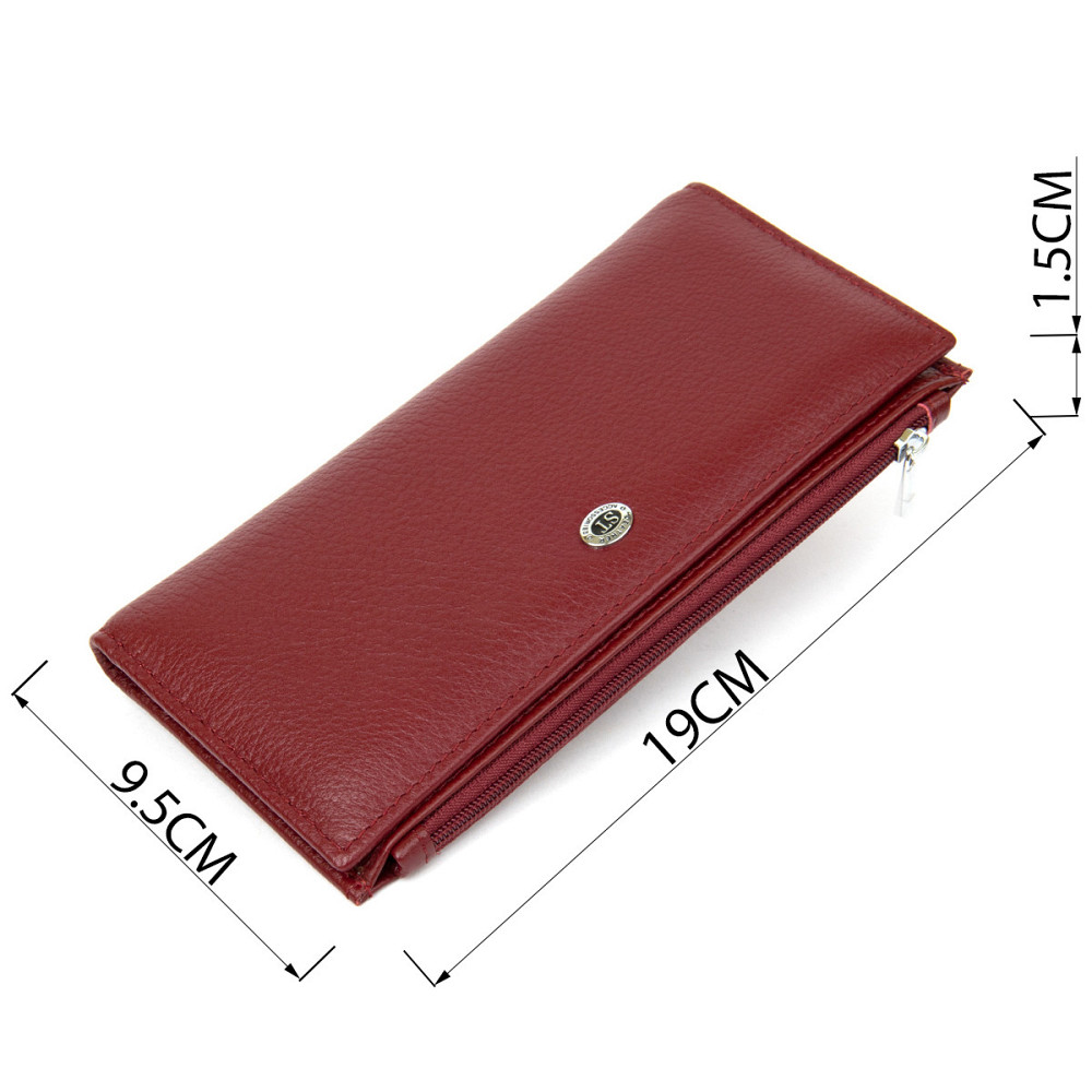 Стильный кожаный кошелек для женщин ST Leather 19380 Темно-красный Киев - изображение 9