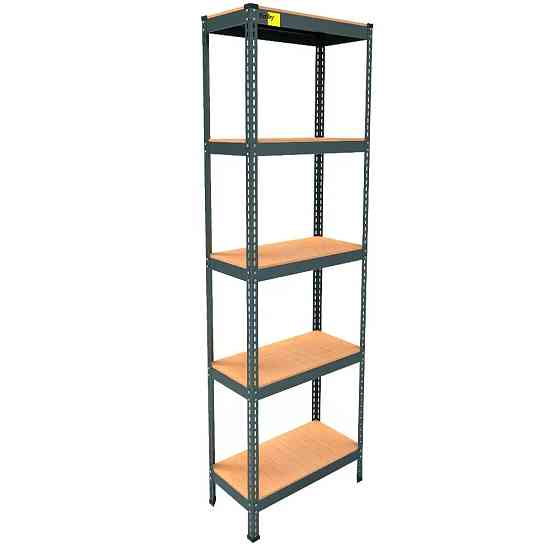 Металевий стелаж Emby Light Series (розмір 2100х600x300мм) 5 полиць ДСП до 100кг Чорний Київ