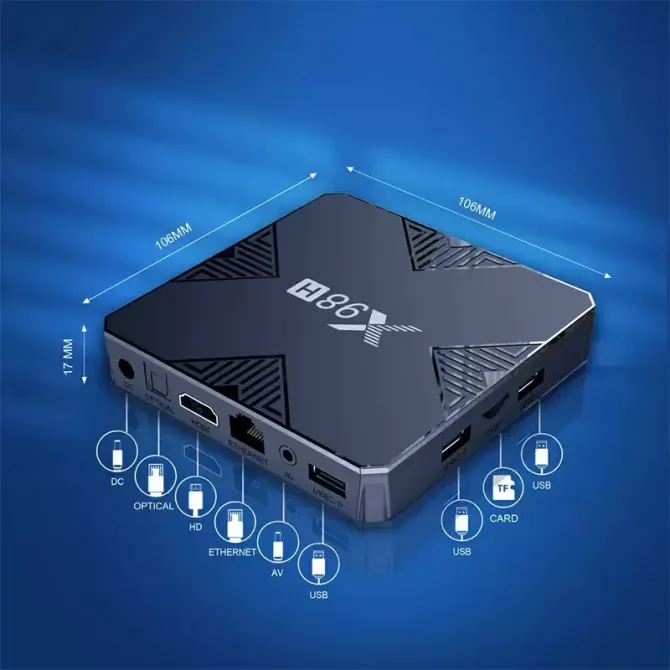 Смарт ТВ приставка X98H WiFi6 4/32 Гб Smart TV Box Android 12 Андроїд ТВ бокс Київ - фото 8