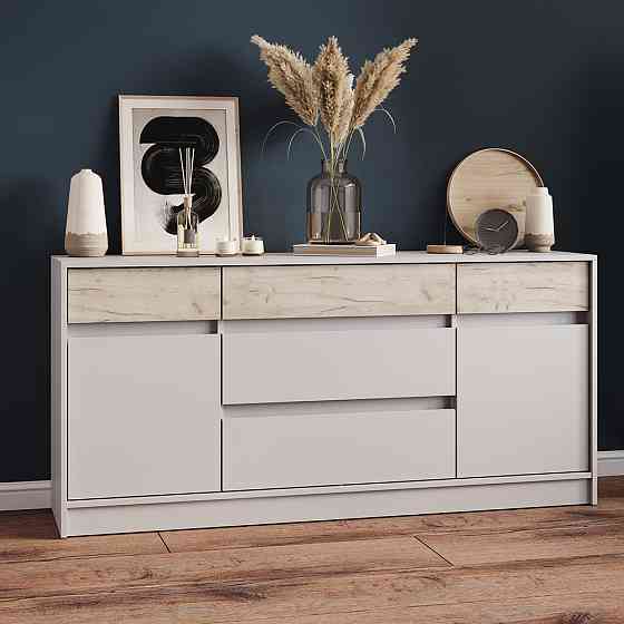 Большой комод с дверью и ящиками Эверест Стайл-1600 160,2х39х75,4 см Кашемир/Дуб крафт серый (DTM-071156) Днепр