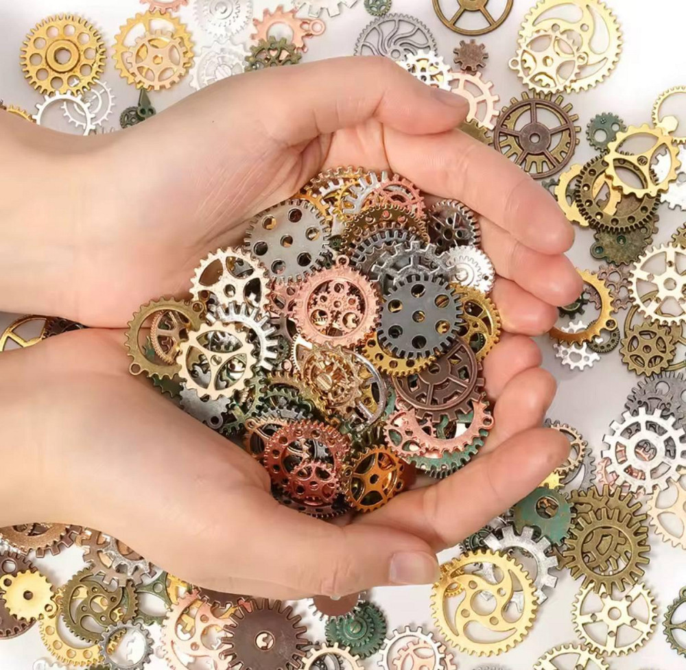 Металлические шестерни для декора и хендмейда – набор 50 шт, 1–2,5 см Киев - изображение 1