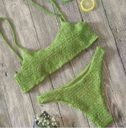 Купальник роздільний жатка жіночий S салатовий Київ