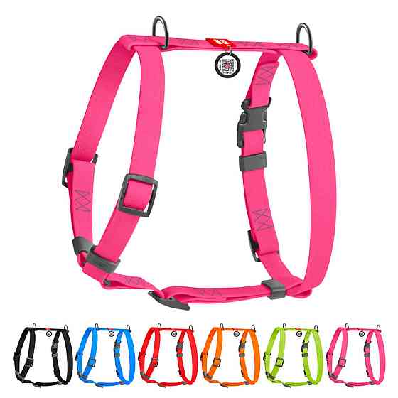 Шлей для собак водостойкий анатомический Н-образный WAUDOG Waterproof с QR-паспортом, пластиковая пряжка-фастекс, XL, Ш 40 мм, А 60-98 см, В 69-110 см Киев