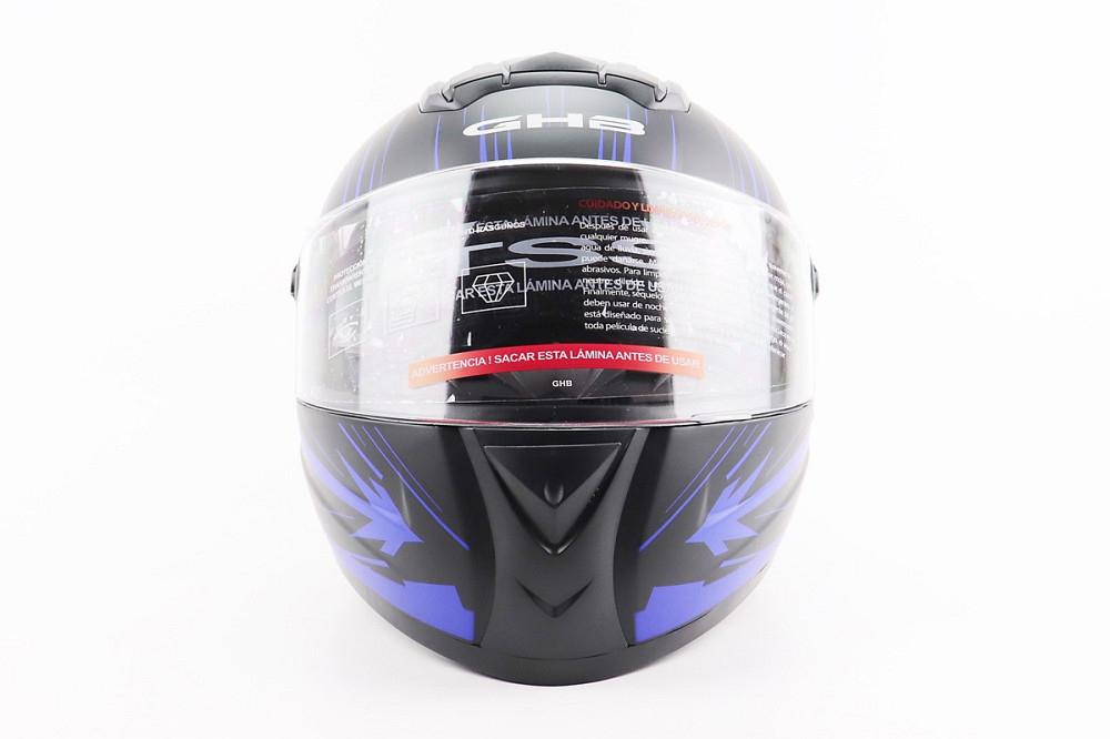 Шолом інтеграл, закритий (сертифікація DOT)+відкидні окуляри BLD-М61 M (57-58см), ЧОРНО-СИНІЙ (флуоресцентний) Київ - фото 4