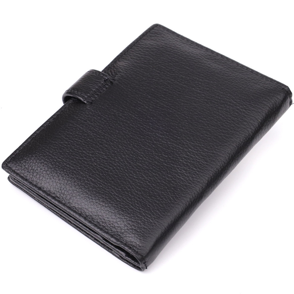 Вместительная обложка на документы унисекс из натуральной кожи ST Leather 23116 Черный Киев - изображение 2