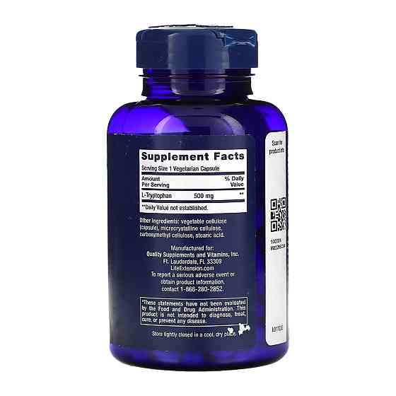 L триптофан Life Extension L Tryptophan 500mg 90 vcaps Киев
