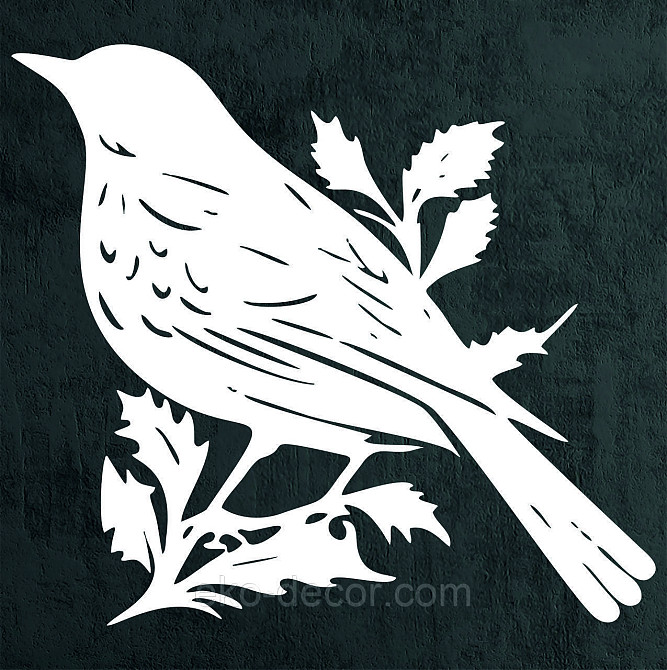 Декоративное настенное Панно «Птица», Декор на стену 70*63 см, Белый Киев - изображение 4