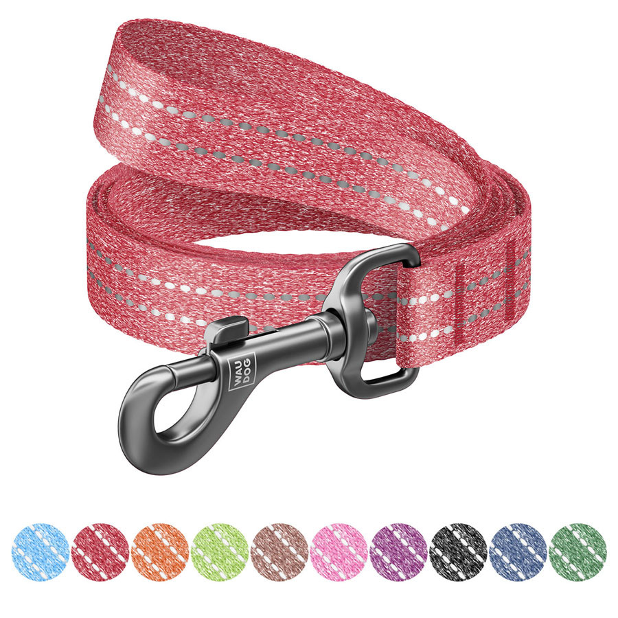 Повідець для собак із відновленої бавовни WAUDOG Re-cotton, світловідбиваючий, Ш 25 мм, Дов 200 Коломия - фото 1