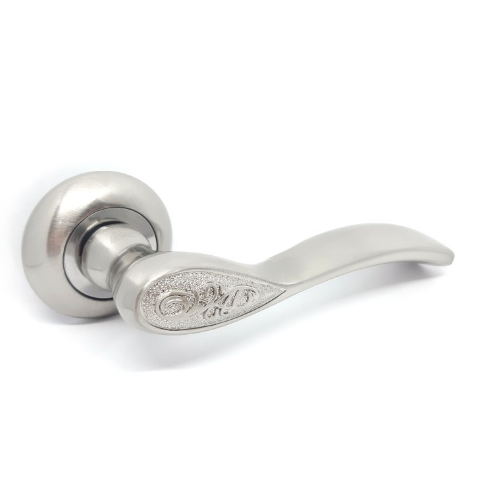 Ручка дверна на круглій розетці R10.1313 AL SN/CP KEDR Житомир - изображение 1