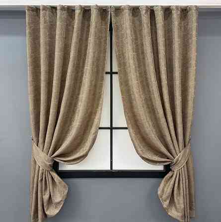 Комплект коротких штор VR-Textil Жаккард Viva Marmo № 1778ш Капучино 130х170 см 2 шт (35-0367) Киев