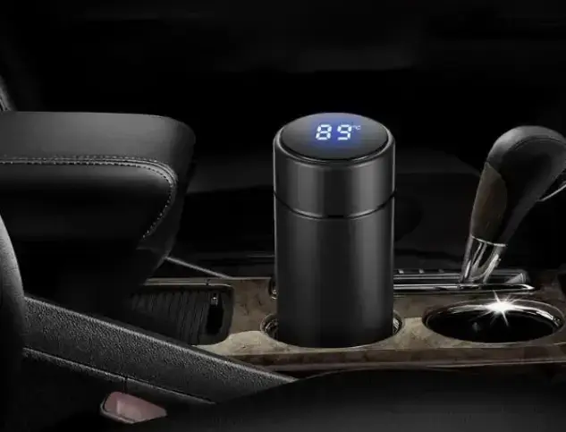 Розумний термос з датчиком індикатором температури 375 мл з інтелектуальним LED екраном чорний Одеса - фото 3